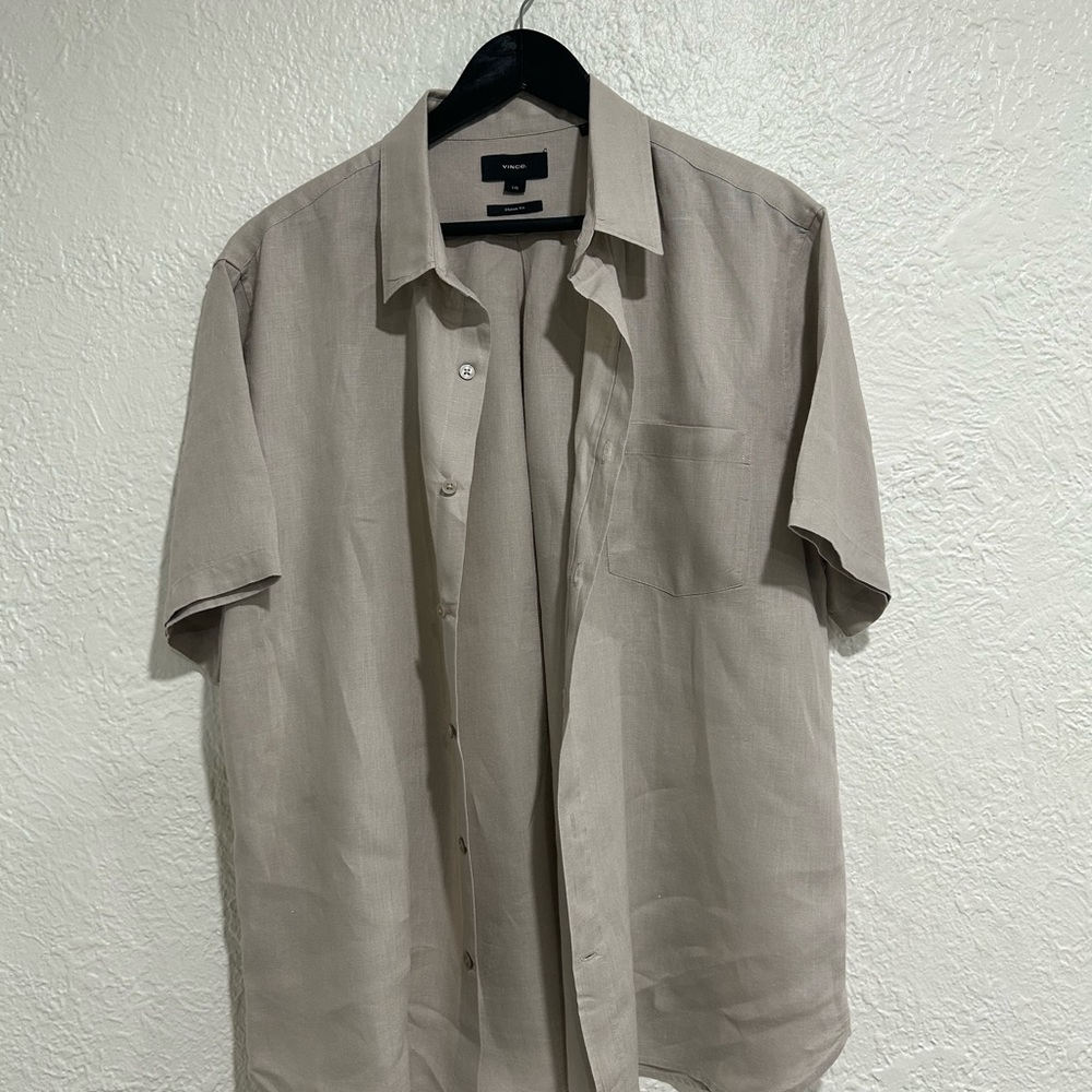 Vince Light Beige Linen Shirt